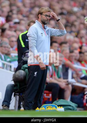 LIVERPOOL MANAGER JURGEN KLOPP ARSENAL V LIVERPOOL Emirates Stadium Londra Inghilterra 14 Agosto 2016 Foto Stock