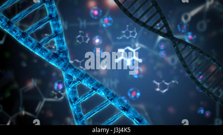 Dna a doppia elica sfondo astratto Foto Stock