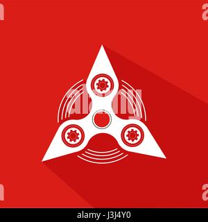 Mano Spinner Emblema con sfondo rosso, vettore illustrazione Illustrazione Vettoriale