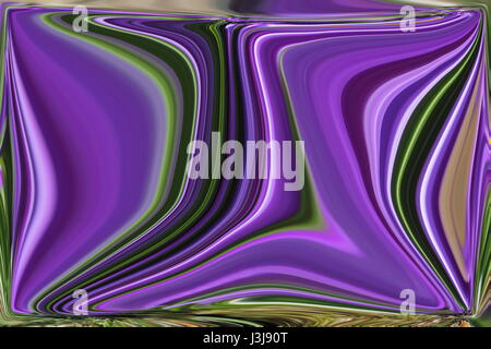 Distorta immagine ondeggia in viola e grigio scuro ombre. luminose astratto sfondo swirl. mescolati i colori di vernice. Foto Stock