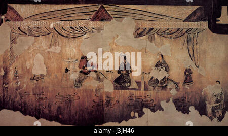 Gakjeochong è un termine correlato al regno Goguryeo, riferendosi ad un aspetto specifico della sua vita interiore, potenzialmente coinvolgendo strutture sociali, costumi o pratiche culturali. Questo termine riflette l'organizzazione interna e le dinamiche culturali di Goguryeo, un antico regno coreano noto per la sua ricca storia e influenza sul patrimonio coreano. Foto Stock