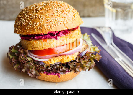 Hamburger vegetariano Foto Stock