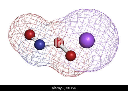 Il perossinitrito (sodio) specie reattive di azoto molecola. Formata mediante la reazione dei radicali liberi di ossido nitrico e superossido nel corpo umano. Foto Stock