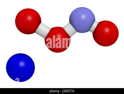 Il perossinitrito (sodio) specie reattive di azoto molecola. Formata mediante la reazione dei radicali liberi di ossido nitrico e superossido nel corpo umano. Foto Stock
