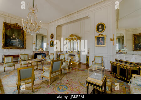 Parigi, Francia, giugno 1, 2015: all'interno della Reggia di Versailles, dettagli incredibili e decorazioni per interni. Foto Stock