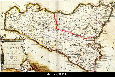 Mappa storica della Sicilia bjs 2 Foto Stock