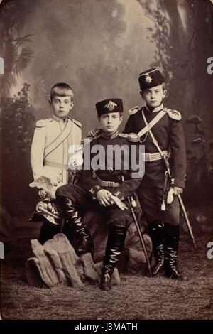 I Granduchi Andrei, Kirill e Boris Vladimirovic nella loro infanzia Foto Stock