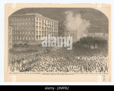 Fiaccolata di Grand Parade di New York dei Vigili del fuoco in onore del Principe del Galles (NYPL ADE 165491 EM11626) Foto Stock