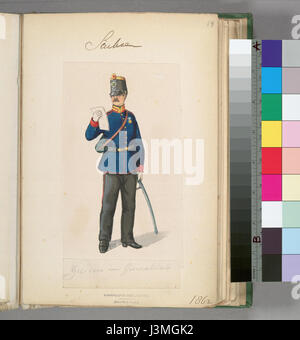Una mappa storica che raffigura il Regno di Sassonia in Germania tra il 1862 e il 1870, illustrando i confini territoriali e le caratteristiche dell'epoca. Foto Stock