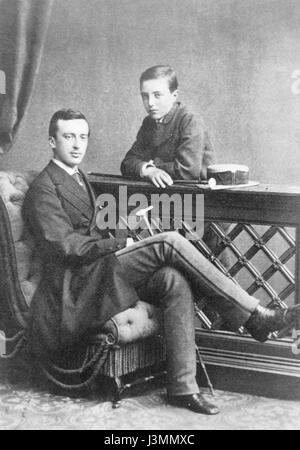 Il Granduca Nicholas Mikhailovich e il Granduca Michael Mikhailovich della Russia Baden 1876 Foto Stock