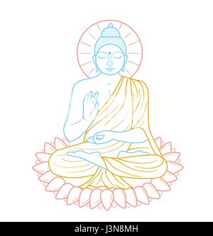 Icona - buddha purnima. Icona di stile lineare Illustrazione Vettoriale