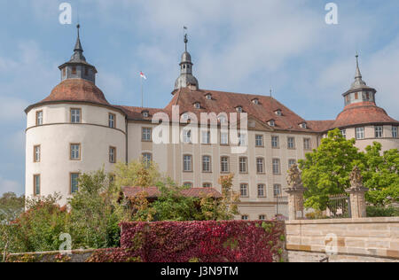 Castello Langenburg, valle Jagst, langenburg, Schwaebisch Hall, Hohenlohe regione, Baden-Wuerttemberg, Heilbronn-Franconia, Germania Foto Stock