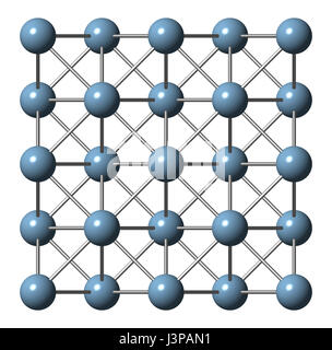 Alluminio (alluminio) metallo, struttura cristallina. Foto Stock