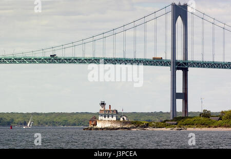 Il Clayborn Pell (Jamestown) Ponte di Rose e di luce dell'isola al largo di Newport, Rhode Island, STATI UNITI D'AMERICA Foto Stock