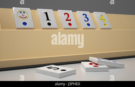 Ramino I pezzi di gioco - 3D render image Foto Stock