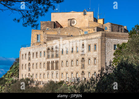 Santuari de Sant Salvador, Santuario de San Salvador, ex monastero, oggi con hotel Hostatgería Sant Salvador, vicino a città Felanitx, Mallorca, ES Foto Stock