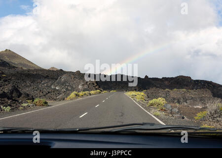 Rainbow, Punta de Fuencalinte, La Palma, Spagna Foto Stock
