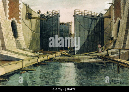 Kiel Holtenau Schleuse 01 Foto Stock