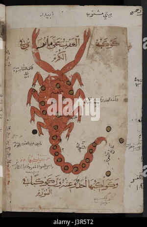 Kitab al Bulhan zodiaco scorpione Foto Stock