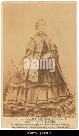 Questa fotografia della CDV (carte de visite) mostra Jefferson Davis, presidente degli Stati Confederati durante la guerra di secessione americana, scattata dal fotografo WW Harding. Foto Stock