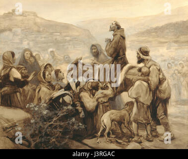 Questa immagine presenta un ritratto di Josep Benlliure Gil, un famoso artista spagnolo. L'opera si concentra sulla cattura accurata della sua somiglianza, riflettendo i suoi significativi contributi all'arte spagnola. Foto Stock