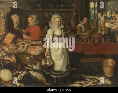 Cucina in scena con la parabola del ricco epulone e del povero Lazzaro Pieter Cornelisz van Rijck 1610 1620 Rijksmuseum SK A 868 Foto Stock