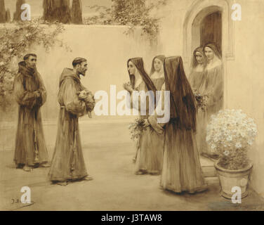 Josep Benlliure Gil era un rinomato pittore spagnolo, noto per le sue opere incentrate su scene storiche e di genere. La sua padronanza della luce e dei colori era evidente nei suoi dipinti, che riflettevano lo spirito del suo tempo. Foto Stock