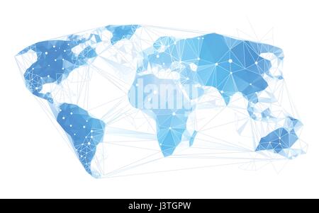 Mappa mondo geometrico astratto massa poligonale Illustrazione Vettoriale