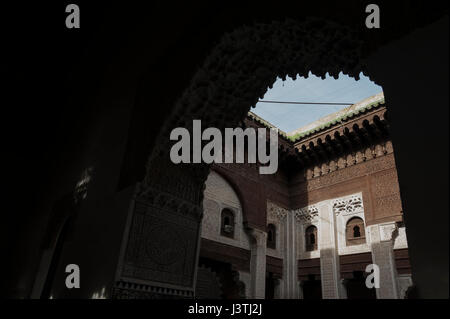 MEKNES, Marocco - 18 febbraio 2017: Madras Bou Inania interno in Meknes, Marocco. Foto Stock