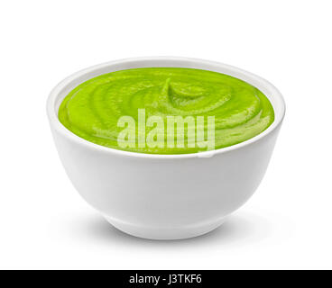 Wasabi salsa isolati su sfondo bianco Foto Stock