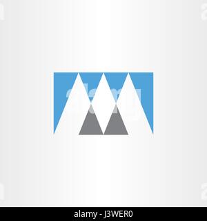 Grigio blu del logo del vettore m lettera m design icona Illustrazione Vettoriale