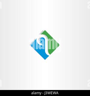 Verde Blu lettera q logo logotipo icona vettore brand Illustrazione Vettoriale