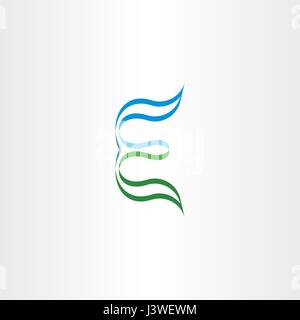 Green blue logo stilizzato lettera e logotipo design icona Illustrazione Vettoriale