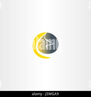 Lupo luna logo vettoriale icona animale del marchio Illustrazione Vettoriale