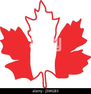 Illustrazione Vettoriale con striped maple leaf, simbolo del Canada bandiera. Adatto per la stampa su una T-shirt Illustrazione Vettoriale