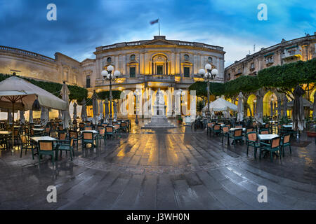 Biblioteca nazionale di Malta al mattino, Valletta, Malta Foto Stock