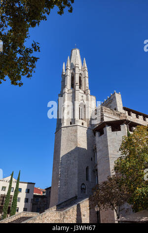 Basilica di Sant Feliu (Iglesia de San Felix) in Girona, in Catalogna, Spagna Foto Stock