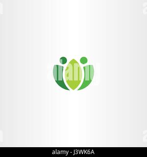 Logo popolo verde fresco simbolo bio Illustrazione Vettoriale