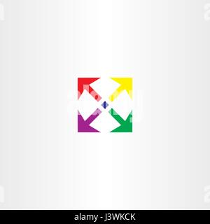Piazza frecce icona vettore design colorato forma elemento Illustrazione Vettoriale