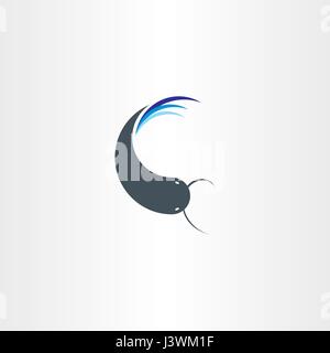 Catfish vettore simbolo icona logo design Illustrazione Vettoriale