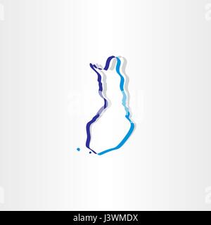 Finlandia mappa icona disegno vettoriale Illustrazione Vettoriale