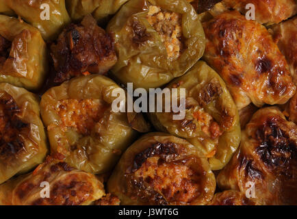 Involtini di cavolo e peperoni ripieni Foto Stock