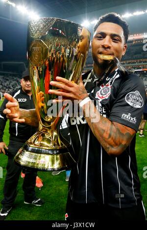 Sao Paulo, Brasile. 07 Maggio, 2017. Corinzi X PONTE PRETA - Kazim durante il match tra Corinzi e Ponte Preta tenutasi presso l'Arena corinzi, zona est di São Paulo. Il gioco è valido per la finale Paulistão Itaipava 2017. (Foto: Marco Galvão/Fotoarena) Credito: Foto Arena LTDA/Alamy Live News Foto Stock