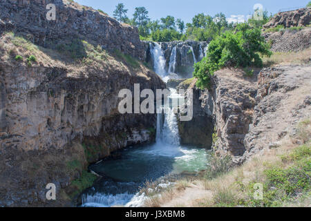 White River Falls cascate, White River Falls State Park, Oregon, Stati Uniti d'America. Foto Stock