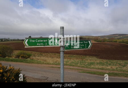 Segno sul sentiero Cateran vicino Alyth Scozia Aprile 2017 Foto Stock