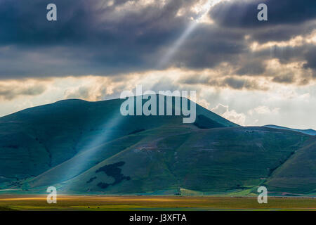 Italia Umbria Piani di Castelluccio - Castelluccio di Norcia Foto Stock