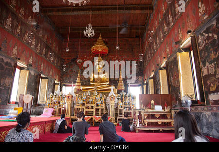 Tempio Uposatha come parte di Wat Saket, Golden Mount, complesso a Bangkok, in Thailandia Foto Stock