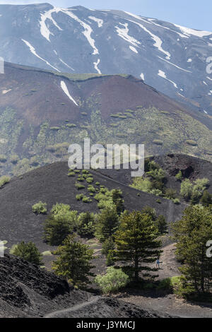 Vista del Vulcano Enta da Monti Sartorius - Sicilia Foto Stock