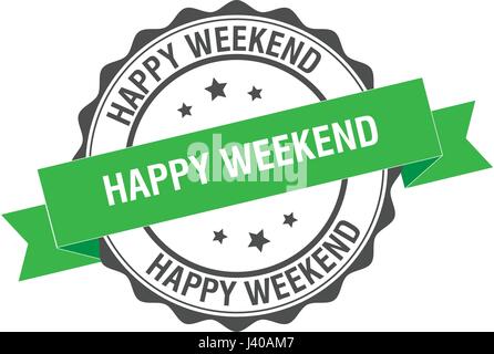 Happy Weekend illustrazione del timbro Illustrazione Vettoriale