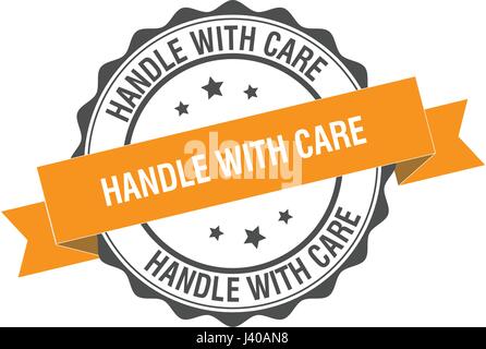 Maneggiare con cura il timbro illustrazione Illustrazione Vettoriale